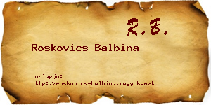 Roskovics Balbina névjegykártya
